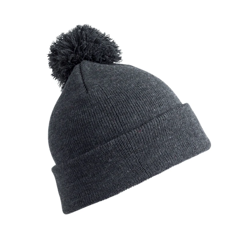Image of Result Winter Essentials Pom Pom Beanie in Grey Grey Unisex One Size
