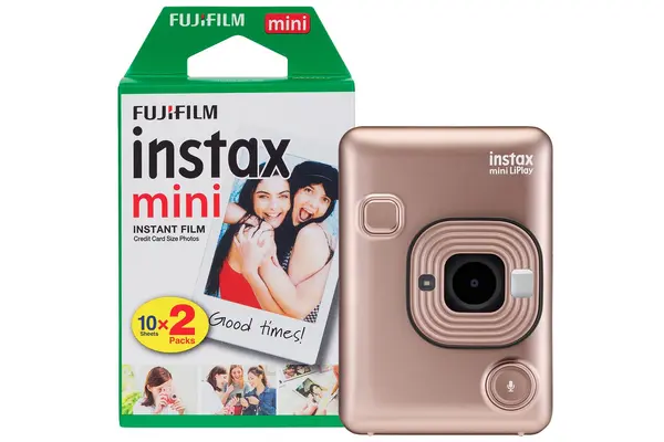 Image of Fujifilm Fujifilm Instax Mini LiPlay Hybrid Instant Camera - Blush Gold (Camera + 20 Shot Pack) 16631849+2PK