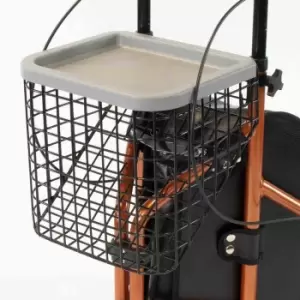 Image of NRS Healthcare Basket and Tray Accessory Set for 3 Wheel Steel & Aluminium Rollator Walking Aid