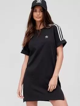 Image of adidas Originals 3 Stripe Tee Dress - Black, Size 8, Women
