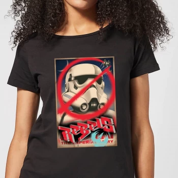Image of Star Wars Rebels Poster Womens T-Shirt - Black - S