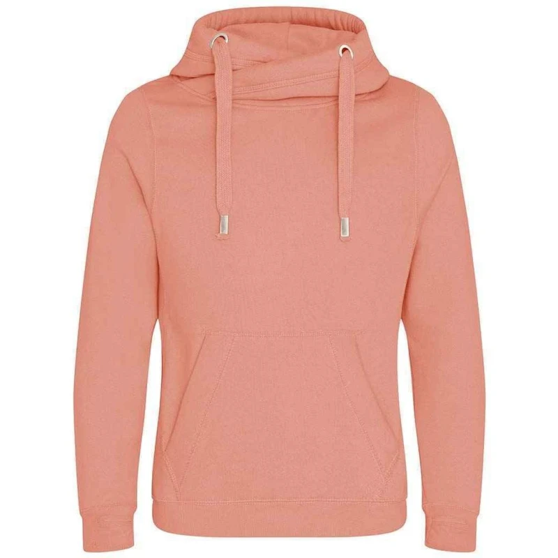 Image of AWDis AWDis Men Cross Neck Hoodie in Dusty Pink Size: X-Small Dusty Pink XS Male 5059958506619