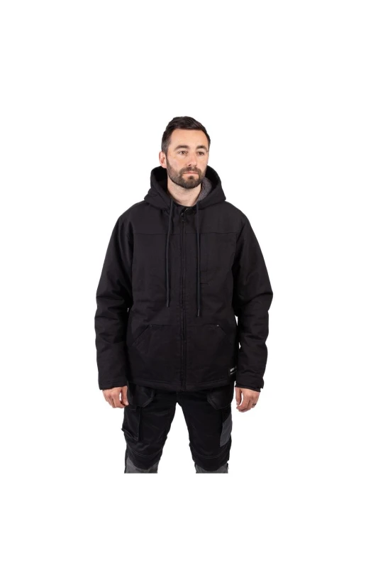 Image of Caterpillar Hooded Sherpa Lined Jacket - Black XL