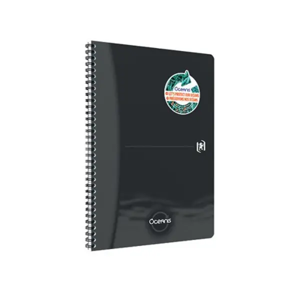 Image of Oxford Oxford Oceanis Wirebound Notebook Ruled A4 Black 400180067 400180067