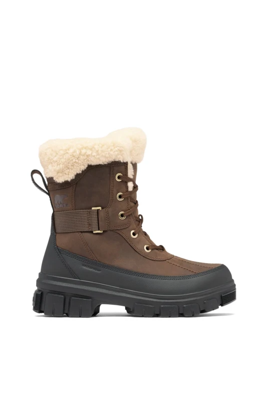 Image of Sorel Womens Torino V Parc WP Waterproof Walking Snow Boots Brown Tobacco Black - UK 6 Brown female ES3862TOB6