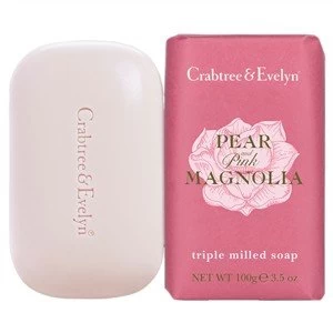 Image of Crabtree & Evelyn Pear and Magnolia Triple Milled Soap 100g