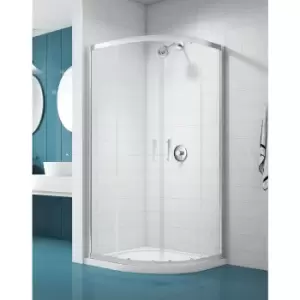 Image of Merlyn NIX Sliding 2 Door Quadrant Shower Enclosure 800 x 800mm in Chrome Toughened Safety Glass