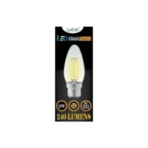 Image of BC Clear LED 2 Filament 240 Lumens Candle 2700K 2 Watt - 4608 - Lyveco