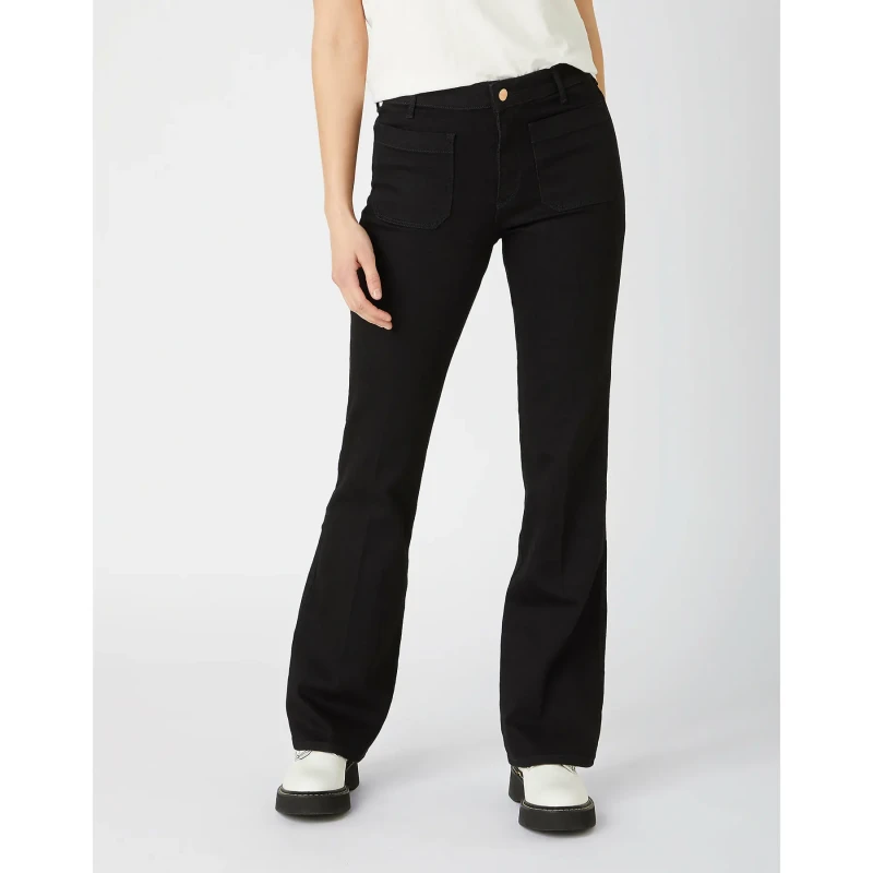 Image of Wrangler Womens jeans Wrangler Flare Noir Female 28x32