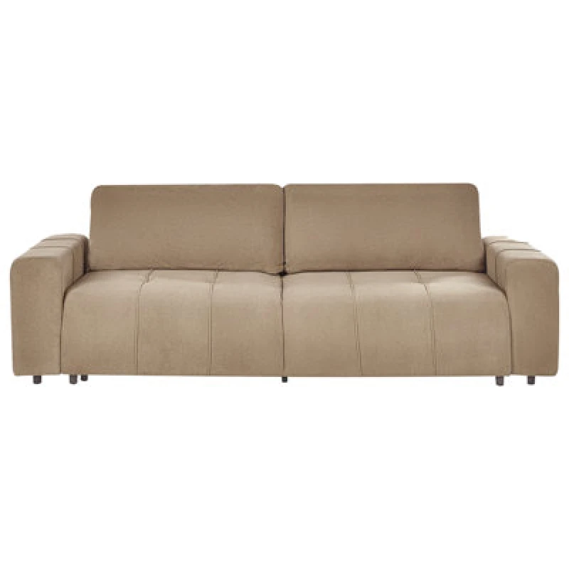 Image of Beliani Sofa Bed 3 Seater Innvik Fabric Brown With Storage