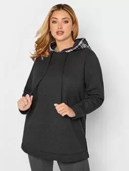 Image of Yours Contrast Hood Sweatshirt - Grey, Size 20, Women