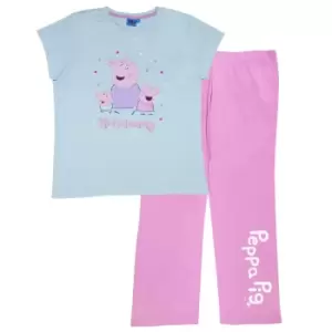 Image of Peppa Pig Womens/Ladies Number 1 Mummy Pyjama Set (3XL) (Pale Blue/Pink)
