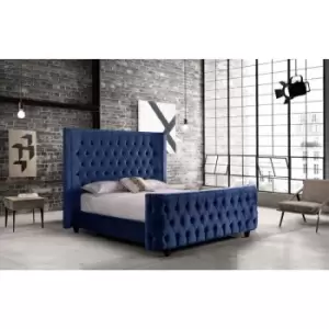 Image of Harmony Bed Small Double Plush Velvet Blue