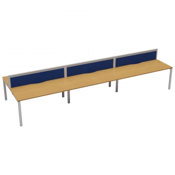 Image of CB 6 Person Bench 1400 x 780 - Oak Top and White Legs