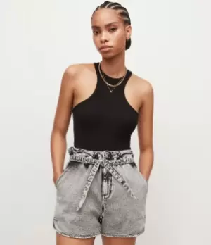 Image of AllSaints Womens Norma Bodysuit, Black, Size: 10