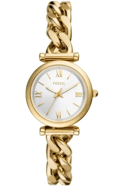 Image of Fossil Ladies Carlie Three-Hand Gold-Tone Stainless Steel Watch ES5329
