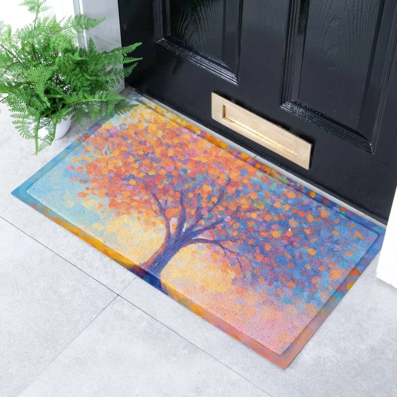 Image of Artsy Mats Tree Of Life Doormat Size: 40cm x 70cm Multicolor Unisex 40cm x 70 cm