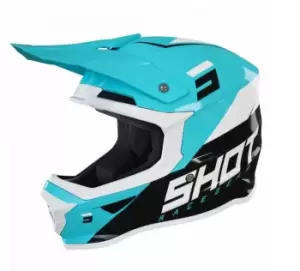 Image of SHOT Furious Chase Black Turquoise Glossy Offroad Helmet L