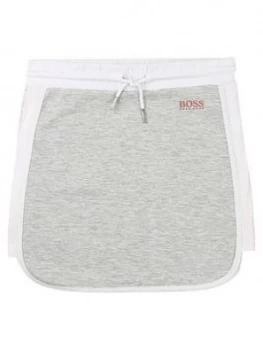 Image of BOSS Girls Jersey Logo Tape Skirt - Grey, Size Age: 16 Years, Women