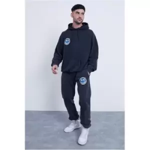 Image of I Saw It First Grey Acid Wash Chemicalx Print Joggers - Grey