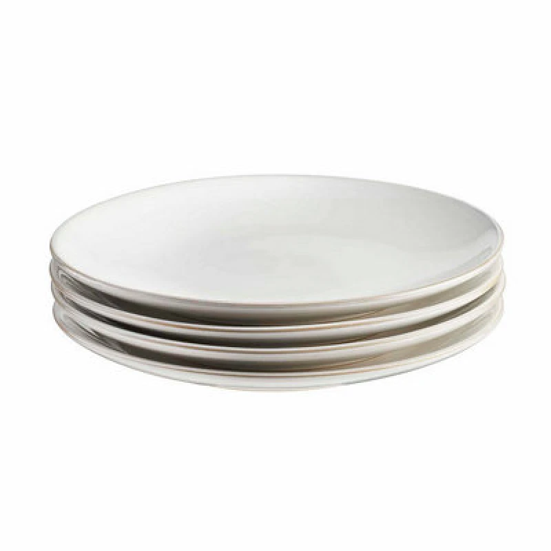 Image of Cooks Professional Nordic Stoneware Set of 4 - Dinner Plates in White White