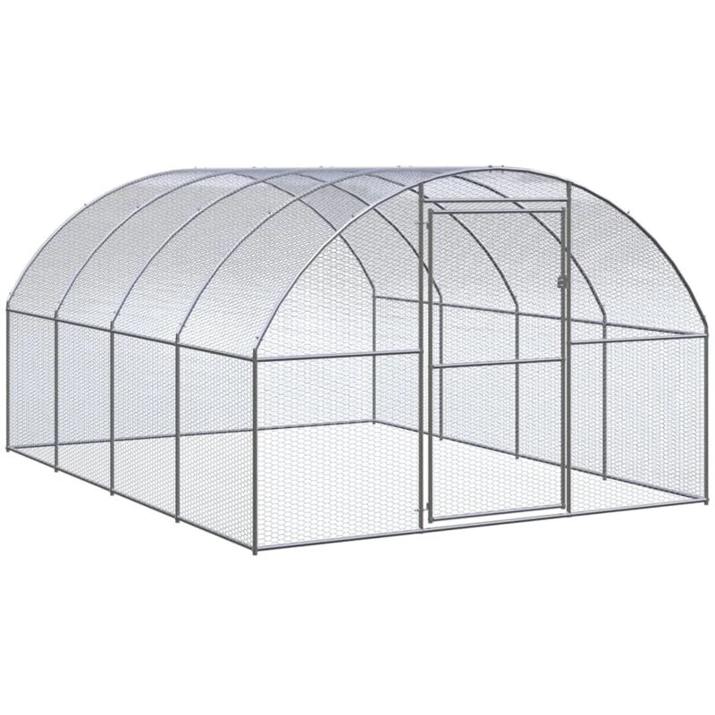 Image of VIDAXL Outdoor Chicken Coop 3x4x2 m Galvanised Steel vidaXL 8720286844878