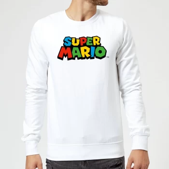 Image of Nintendo Super Mario Colour Logo Sweatshirt - White - S