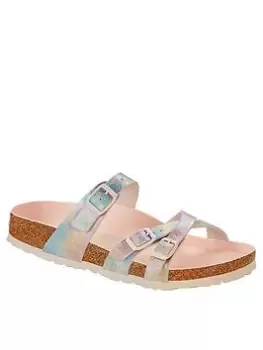 Image of Birkenstock Franca Iridescent Flat Sandals - Rose, Rose, Size 4, Women