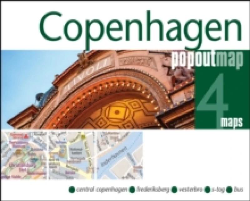 Image of Copenhagen PopOut Map - pocket size, pop up map of Copenhagen city centre Sheet map, folded