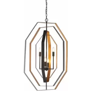 Image of Loops - Multi Arm Geometric Ceiling Chandelier - Aged Bronze & Antique Gold Pendant