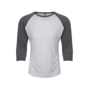 Image of Next Level Adults Unisex Tri-Blend 3/4 Sleeve Raglan T-Shirt (M) (Premium Heather/Heather White)