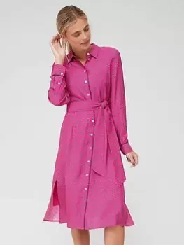 Image of Tommy Hilfiger Sustainable Printed Midi Shirt Dress - Pink, Size 38, Women