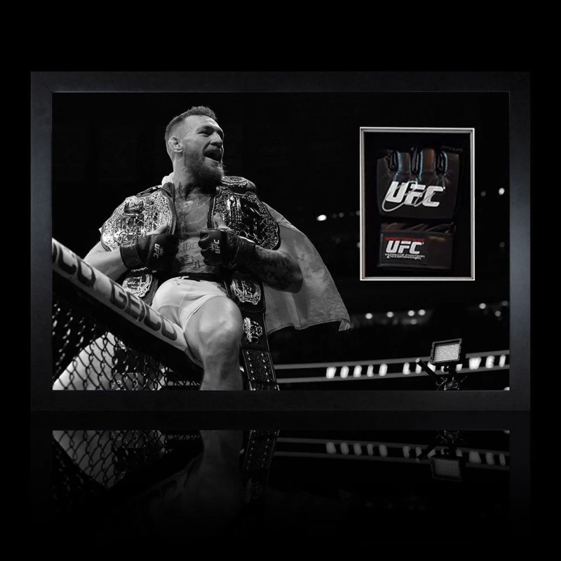 Image of The Fan Cave Conor McGregor Celebration Signed UFC Mitt Iconic Black unisex 480mm x 69