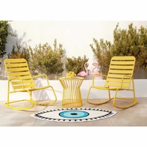 Image of Roberta Mid Century Rocker 3 Piece Set, Yellow