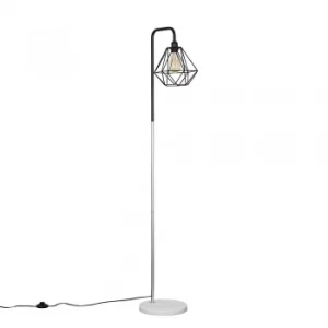 Image of Talisman Black and Satin Nickel Lamp with Black Diablo Shade