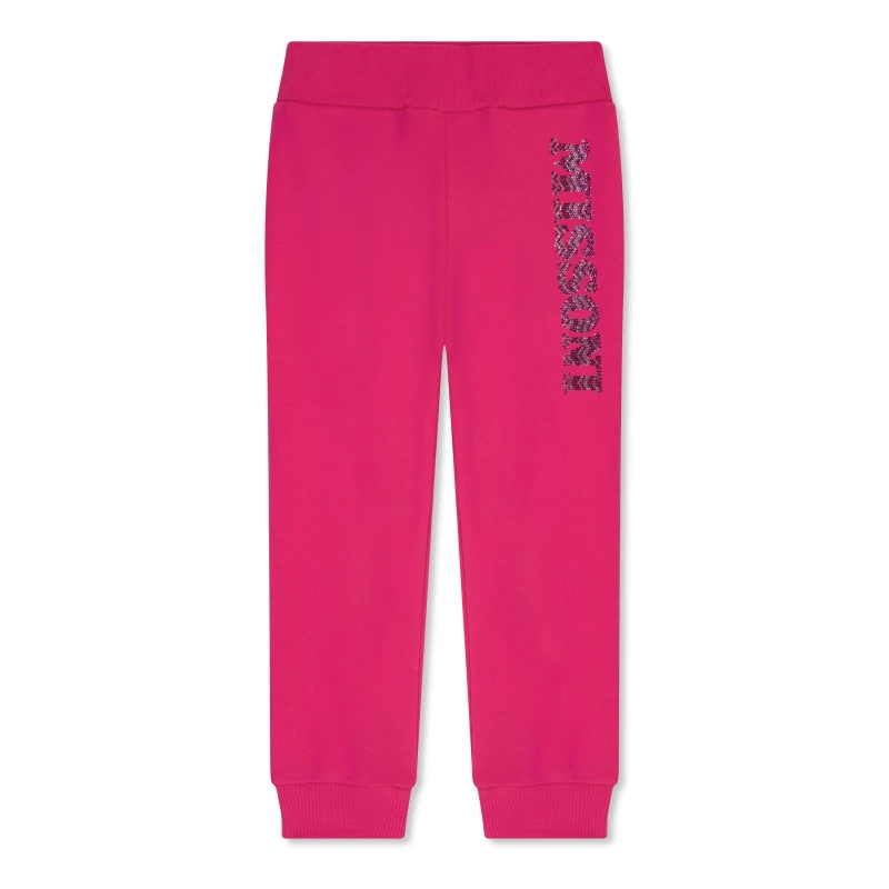 Image of Missoni Kids Zigzag Logo Closed Hem Fleece Joggers Fuchsia 50D female 10Y