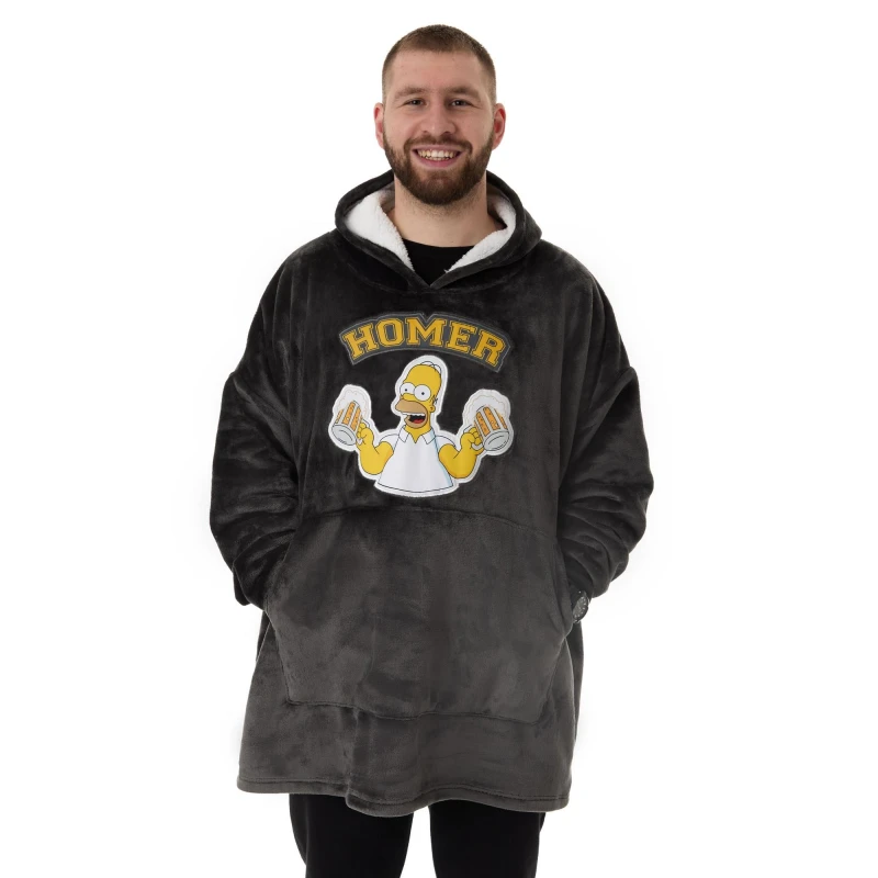 Image of The Simpsons The Simpsons Men Blanket Hoodie in Black One Size Male 5063203041503