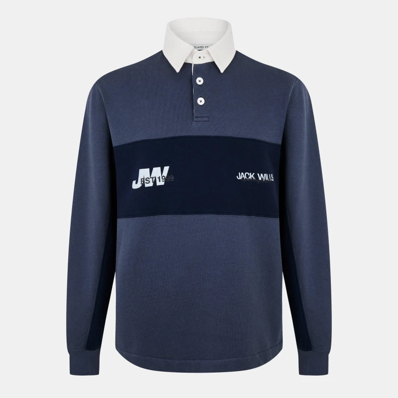 Image of Jack Wills Mens JW Logo Crew Sweatshirt Night Sky male S