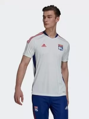 Image of adidas Olympique Lyonnais Tiro Training Jersey, White/Blue, Size S, Men