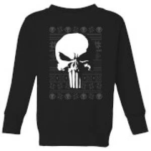 Image of Marvel Punisher Kids Christmas Sweatshirt - Black - 5-6 Years