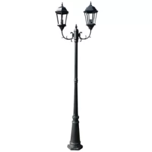 Image of Garden Light Post 2-arms 230cm Dark Green/Black Aluminium Vidaxl Green