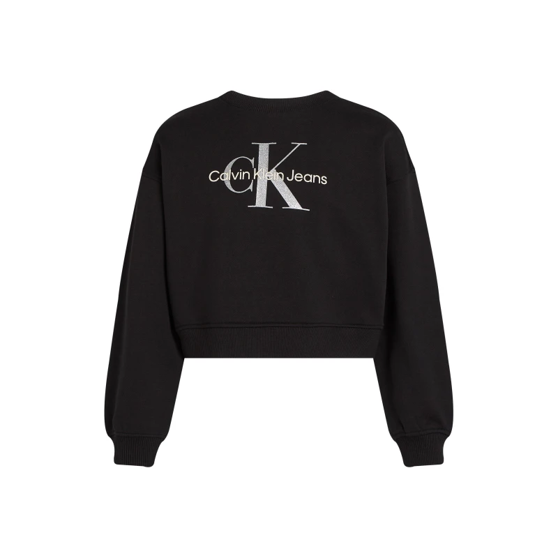 Image of Calvin Klein Jeans GLITTER MONOLOGO CN SWEATSHIRT - Black 8 - 9 Years