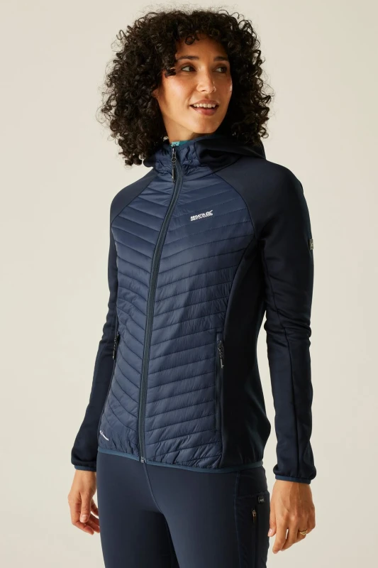 Image of Regatta Womens Andreson Stretch Water-Repellent Hybrid Quilted Jacket in Dark Navy Size: 8 Dark Navy Female 8