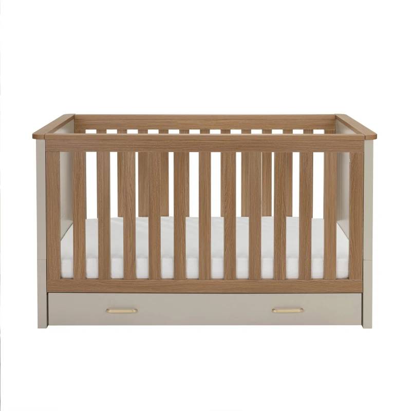 Image of Babymore Babymore Mira Cot Bed - Cashmere Warm Oak Cashmere Warm O unisex 152x79x90
