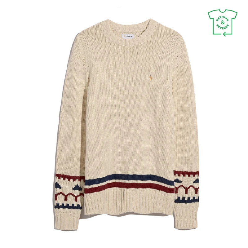 Image of Farah Mens Alvrstn Crew Sweatshirt Cream male Small