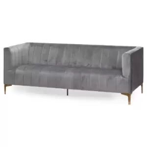 Image of Emperor Grey Velvet 2 Seater Sofa