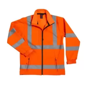 Image of Warrior Unisex Adult Softshell Hi-Vis Vest (L) (Fluorescent Orange)