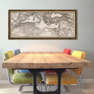 Image of Map100 Multicolor Decorative Framed MDF Painting