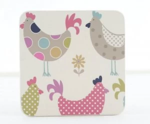 Image of Denby Cockerel and Hens Coasters Set of 6