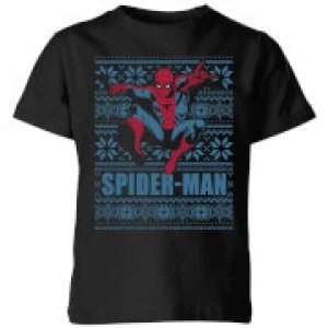 Image of Marvel Spider-Man Kids Christmas T-Shirt - Black - 3-4 Years